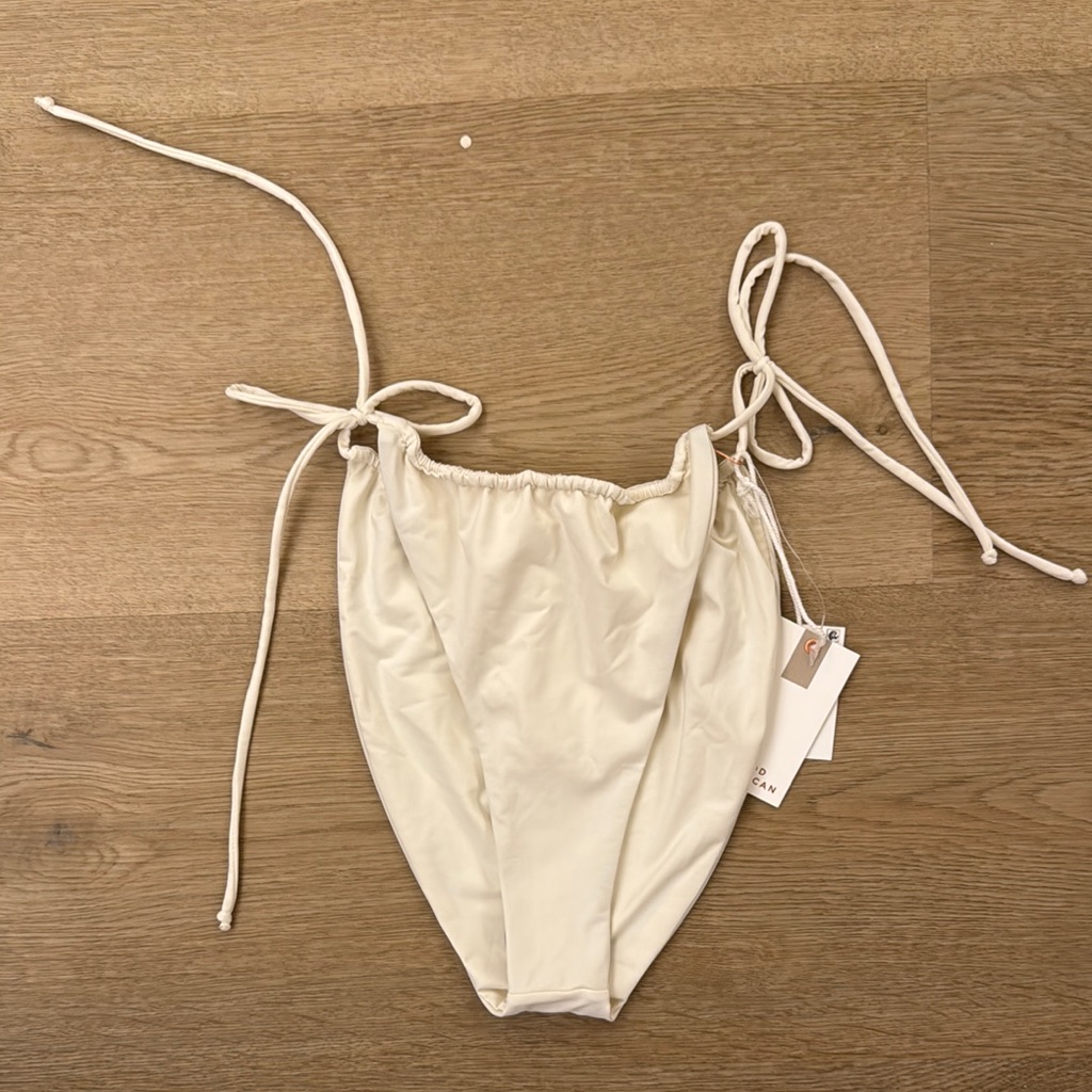 Cream Bikini Bottom With Tie Sides